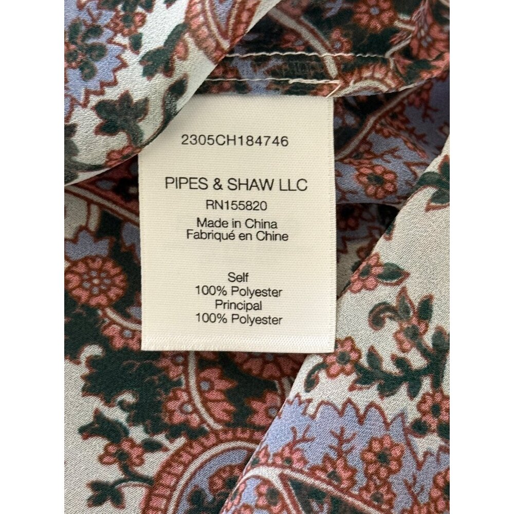 Veronica Beard Womens Size 00 Lowell Blouse Paisley Top V-Neck 3/4 Sleeves - Picture 6 of 9